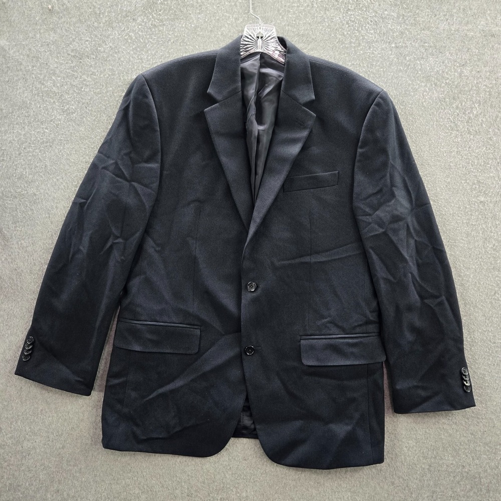 Michael Kors Men Jacket 40R Blue Blazer Button Up Pockets Long Sleeve Polyester